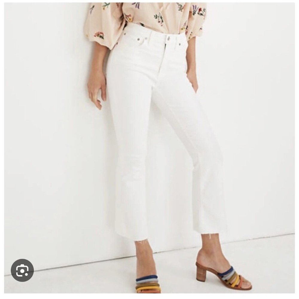 Madewell Womens Size 26 Cali Demi Boot Jeans White High Rise